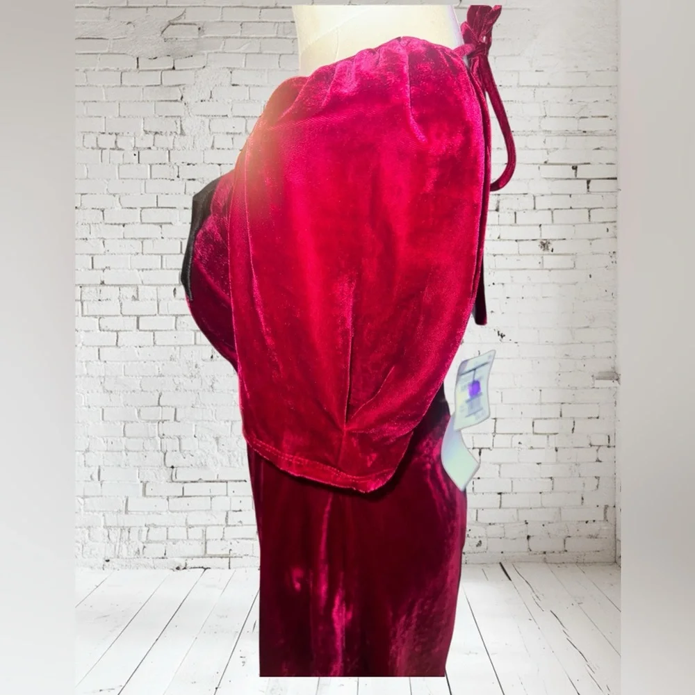 WAYF Velvet Puff Sleeve Dress XS NWT | Luxe Texture Holiday Party Glam Look